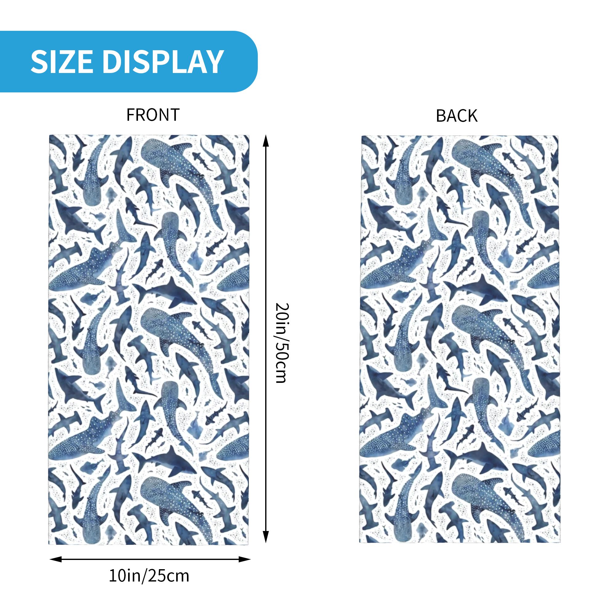 Custom Blue Watercolour Shark  - Neck Gaiter Face Cover review and price