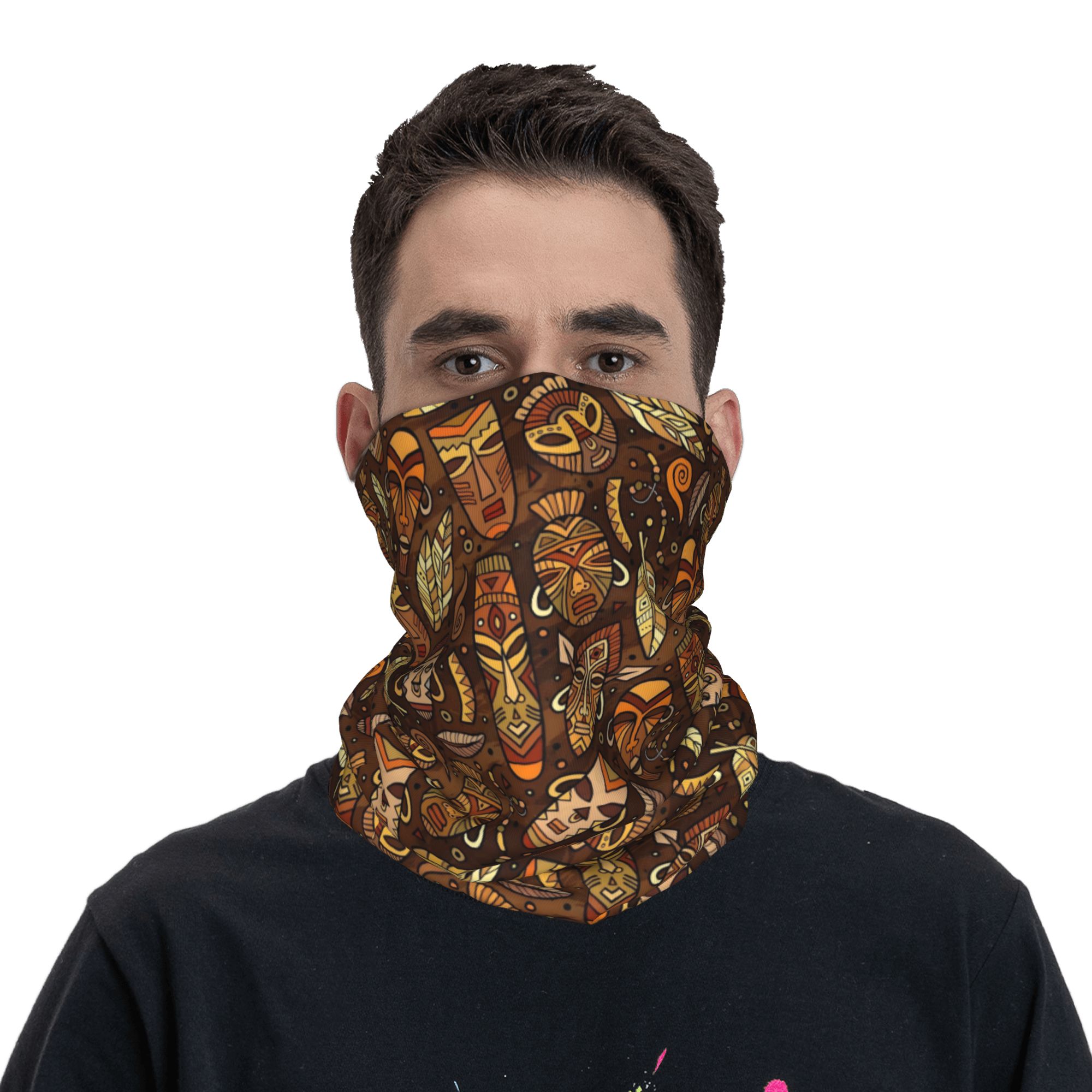 Custom Tribal Mask Pattern Ban - Neck Gaiter Face Cover review and price